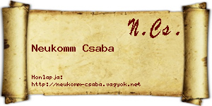 Neukomm Csaba névjegykártya